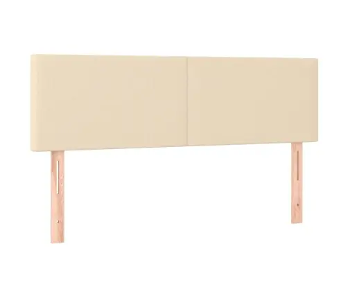 Atsperu Gulta Ar Matraci, Led, Krēmkrāsas Audums, 140X190 Cm Vidaxl