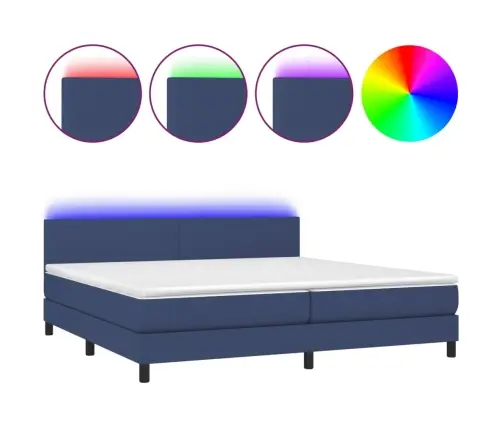 Kontinentaalvoodi Madrats Ja Led, Sinine, 200X200 cm Kangas