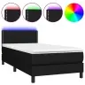 Atsperu Gulta Ar Matraci, Led, Melns Audums, 80X200 Cm Vidaxl