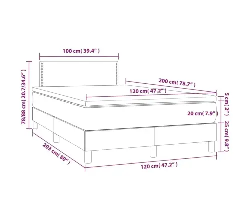 Atsperu Gulta Ar Matraci, Led, Zils Audums, 120X200 Cm Vidaxl Atsperu Gulta Ar Matraci, Led, Zils Audums, 120X200 Cm Vidaxl