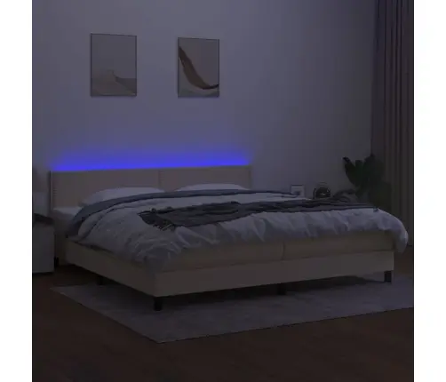 Kontinentaalvoodi Madrats Ja Led, Kreemjas, 200X200 cm Kangas