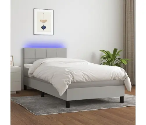 Kontinentaalvoodi Madrats Ja Led, Helehall, 90X200 cm Kangas