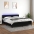 Atsperu Gulta Ar Matraci, Led, Melns Audums, 160X200 Cm Vidaxl