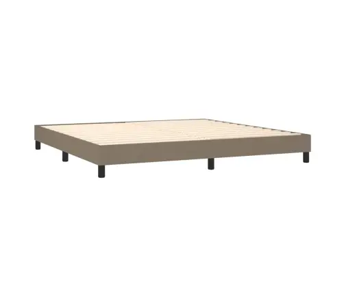 Atsperu Gulta Ar Matraci, Led, Pelēkbrūns Audums, 200X200 Cm Vidaxl