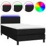Atsperu Gulta Ar Matraci, Led, Melns Audums, 80X200 Cm Vidaxl