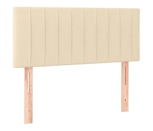 Atsperu Gulta Ar Matraci, Led, Krēmkrāsas Audums, 120X200 Cm Vidaxl