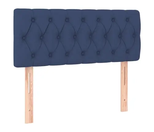 Atsperu Gulta Ar Matraci, Led, Zils Audums, 100X200 Cm Vidaxl