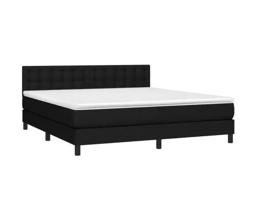 Atsperu Gulta Ar Matraci, Led, Melns Audums, 160X200 Cm Vidaxl Atsperu Gulta Ar Matraci, Led, Melns Audums, 160X200 Cm Vidaxl