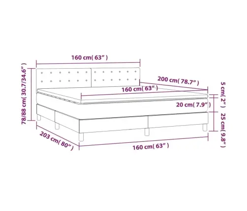 Atsperu Gulta Ar Matraci, Led, Melns Audums, 160X200 Cm Vidaxl Atsperu Gulta Ar Matraci, Led, Melns Audums, 160X200 Cm Vidaxl