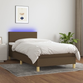 Kontinentaalvoodi Madrats Ja Led, Tumepruun, 90X200 cm Kangas