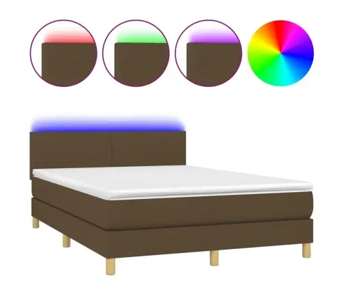 Lova Su Spyruoklėmis/Čiužiniu/Led, Ruda, 140X200 cm Audinys