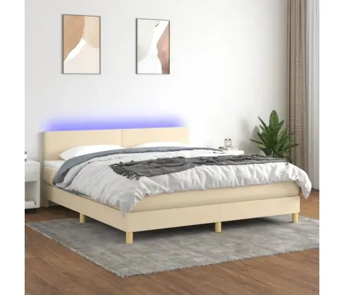 Kontinentaalvoodi Madrats Ja Led, Kreemjas, 160X200 cm Kangas