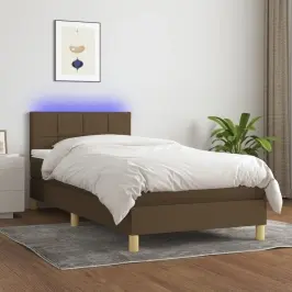 Lova Su Spyruoklėmis/Čiužiniu/Led, Ruda, 90X200cm Audinys