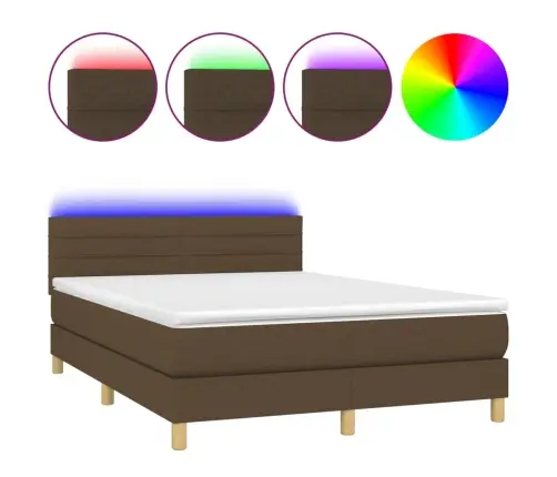 Kontinentaalvoodi Madrats Ja Led, Tumepruun, 140X190 cm Kangas