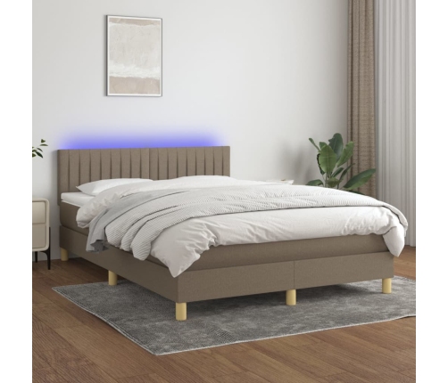Lova Su Spyruoklėmis/Čiužiniu/Led, Taupe, 140X200 cm Audinys