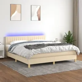Kontinentaalvoodi Madrats Ja Led, Kreemjas, 160X200 cm Kangas