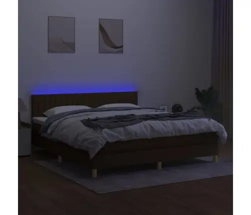 Kontinentaalvoodi Madrats Ja Led, Tumepruun, 180X200 cm Kangas