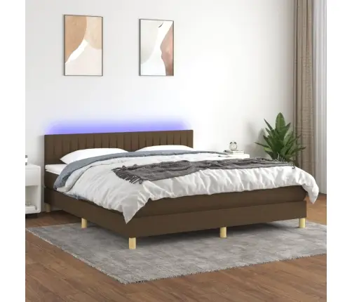 Kontinentaalvoodi Madrats Ja Led, Tumepruun, 180X200 cm Kangas