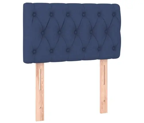 Atsperu Gulta Ar Matraci, Led, Zils Audums, 80X200 Cm Vidaxl