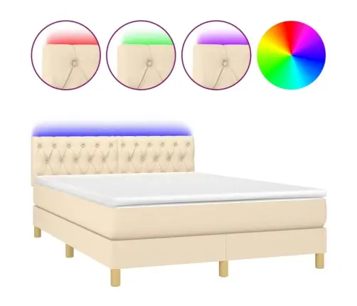 Kontinentaalvoodi Madrats Ja Led, Kreemjas, 140X200 cm Kangas