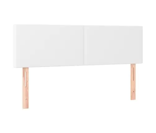 Atsperu Gulta Ar Matraci, Led, Balta, 140X200 Cm, Mākslīgā Āda Vidaxl