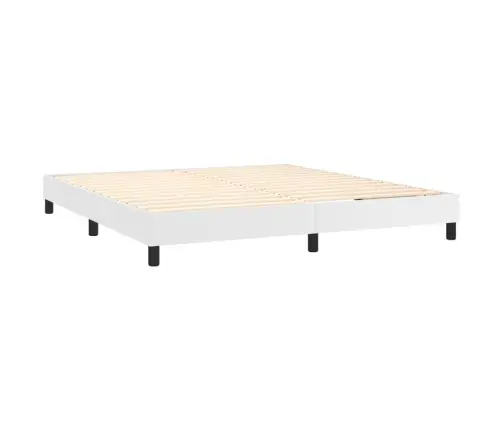 Lova Su Spyruoklėmis/Čiužiniu/Led, Balta 160X200Cm Dirbtinė Oda