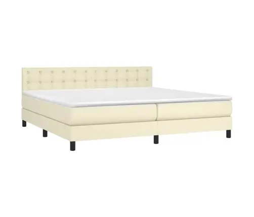 Atsperu Gulta, Matracis, Led, Krēmkrāsas, 200X200 Cm Vidaxl