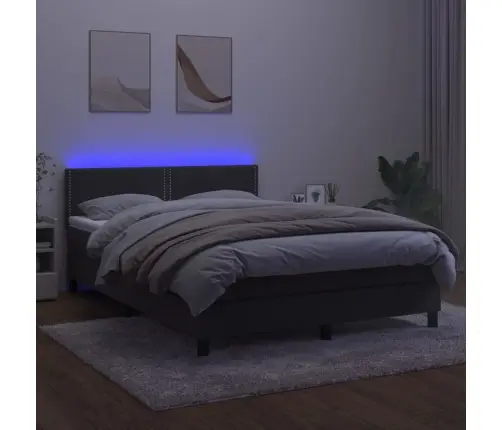 Kontinentaalvoodi Madrats Ja Led, Tumehall, 140X190 cm Samet