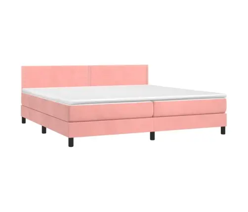 Kontinentaalvoodi Madrats, Led, Roosa, 200X200 cm Samet