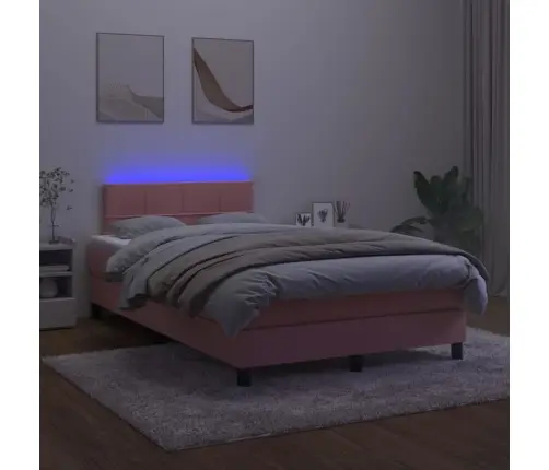 Kontinentaalvoodi Madrats, Led, Roosa, 120X200 cm Samet