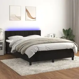Lova Su Spyruoklėmis/Čiužiniu/Led, Juoda, 140X200cm Aksomas Lova Su Spyruoklėmis/Čiužiniu/Led, Juoda, 140X200cm Aksomas
