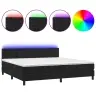 Atsperu Gulta Ar Matraci, Led, Melns Samts, 200X200 Cm Vidaxl Atsperu Gulta Ar Matraci, Led, Melns Samts, 200X200 Cm Vidaxl