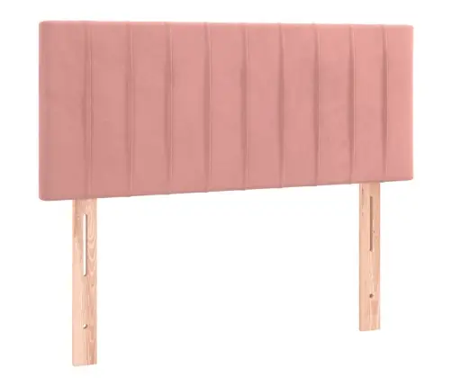 Atsperu Gulta Ar Matraci, Led, Rozā Samts, 80X200 Cm Vidaxl