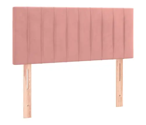 Atsperu Gulta Ar Matraci, Led, Rozā Samts, 120X200 Cm Vidaxl