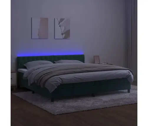 Kontinentaalvoodi Madrats, Led, Tumeroheline, 200X200 cm Samet