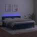 Atsperu Gulta Ar Matraci, Led, Tumši Zils Samts, 180X200 Cm Vidaxl