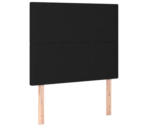 Atsperu Gulta Ar Matraci, Led, Melns Audums, 90X190 Cm Vidaxl