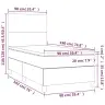 Atsperu Gulta Ar Matraci, Led, Melns Audums, 90X190 Cm Vidaxl