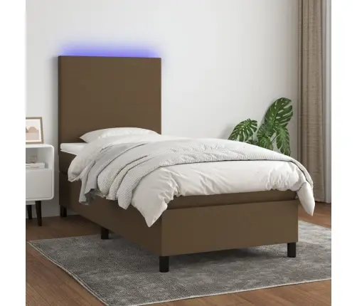 Kontinentaalvoodi Madrats Ja Led, Tumepruun, 90X190 cm Kangas