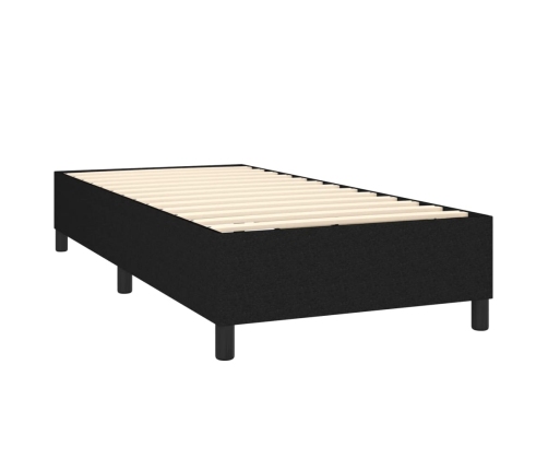 Atsperu Gulta Ar Matraci, Led, Melns Audums, 90X200 Cm Vidaxl