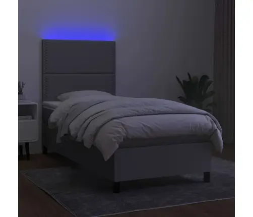 Lova Su Spyruoklėmis/Čiužiniu/Led, Pilka, 100X200 cm Audinys