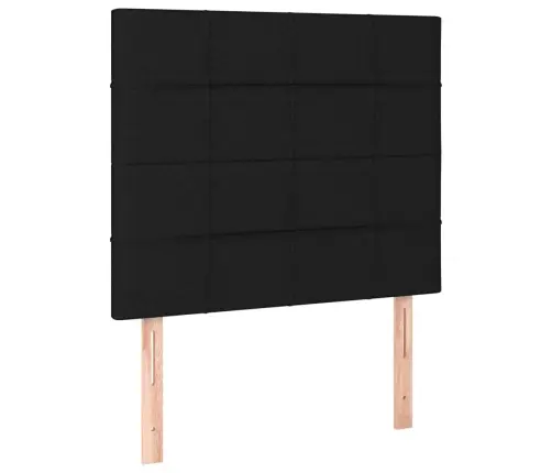 Atsperu Gulta Ar Matraci, Led, Melns Audums, 90X190 Cm Vidaxl