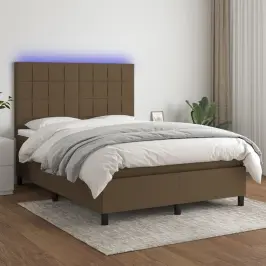 Lova Su Spyruoklėmis/Čiužiniu/Led, Ruda, 140X200 cm Audinys
