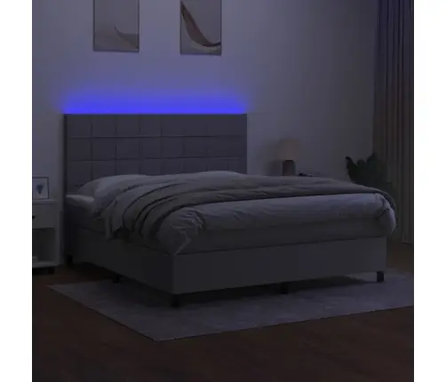 Kontinentaalvoodi Madrats Ja Led, Helehall, 180X200 cm Kangas