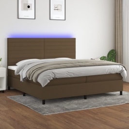 Kontinentaalvoodi Madrats Ja Led, Tumepruun, 200X200 cm Kangas