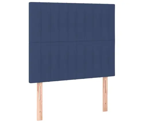 Atsperu Gulta Ar Matraci, Led, Zils Audums, 80X200 Cm Vidaxl