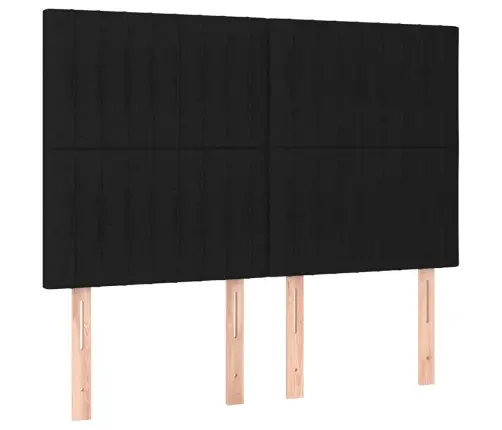 Atsperu Gulta Ar Matraci, Led, Melns Audums, 140X200 Cm Vidaxl