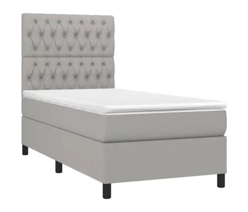 Kontinentaalvoodi Madrats Ja Led, Helehall, 90X200 cm Kangas