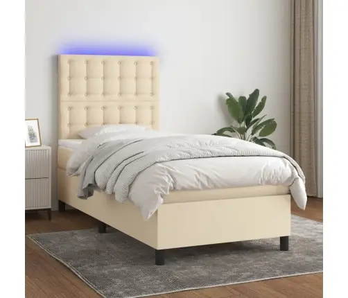 Kontinentaalvoodi Madrats Ja Led, Kreemjas, 80X200 cm Kangas