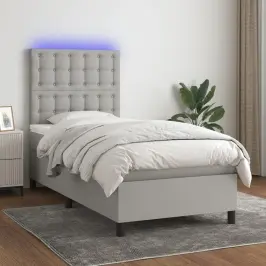 Kontinentaalvoodi Madrats Ja Led, Helehall, 90X190 cm Kangas
